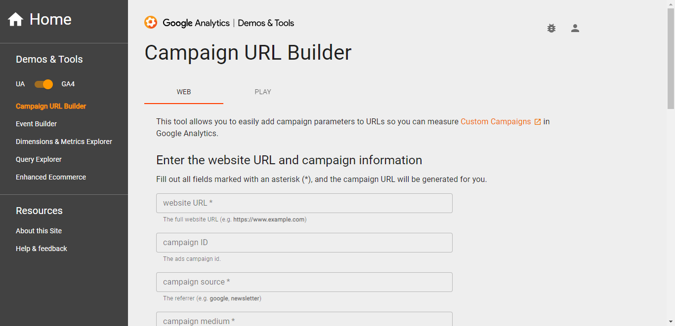 Campaign URL Builder Dashboard